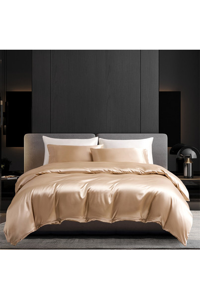 Комплект постельного белья однотонный нежно-желтый, натуральный 100% шелк, изображение 2