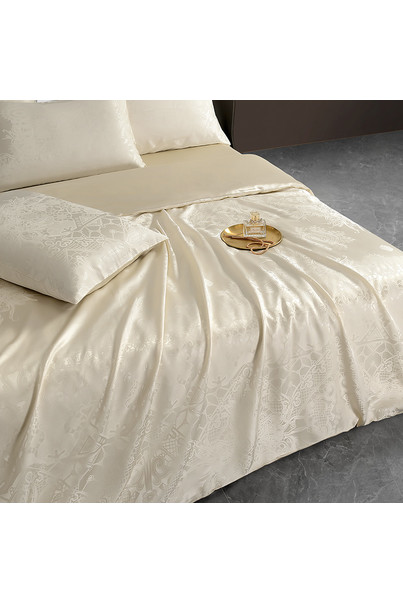 Set of bed linen made of natural silk "Exquisite ivory" 100% silk[100-shelkovaya-naturalnaya-rozovaya-sorochka-samarkand-silk-kiss-samarkand-xs-32-34-1613.jpg]