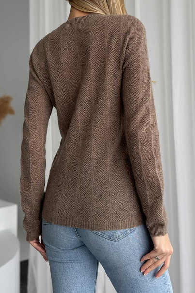 Свитер из натуральной 100% шерсти женский, коричневый Silk KIss Wool Crace, Размер: XXL, изображение 7 Свитер из натуральной 100% шерсти женский, коричневый Silk KIss Wool Crace, Размер: XXL, изображение 7