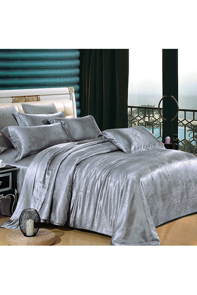 Silk pillowcase made of natural silk. Magical fantasy. Gray with a pattern. Silk Kiss. ​​Size 50 x 70 cm[100-shelkovaya-naturalnaya-rozovaya-sorochka-samarkand-silk-kiss-samarkand-xs-32-34-1613.jpg]