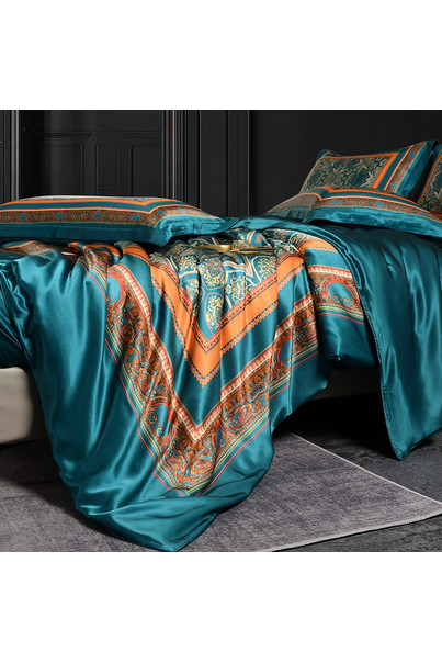 Set of silk bed linen, with patterns. 1001 nights. Natural 100% silk[100-shelkovaya-naturalnaya-rozovaya-sorochka-samarkand-silk-kiss-samarkand-xs-32-34-1613.jpg]