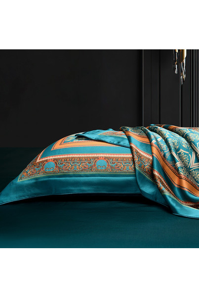Set of silk bed linen, with patterns. 1001 nights. Natural 100% silk[100-shelkovaya-naturalnaya-rozovaya-sorochka-samarkand-silk-kiss-samarkand-xs-32-34-1613.jpg]