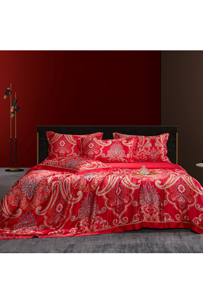 Silk bed linen, made of natural silk, red. Duvet cover, sheet, 2 pillowcases. Eastern temptation. Silk Kiss[100-shelkovaya-naturalnaya-rozovaya-sorochka-samarkand-silk-kiss-samarkand-xs-32-34-1613.jpg]