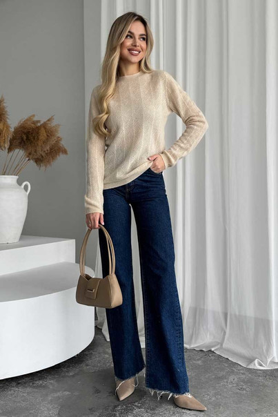 Свитер из натуральной 100% шерсти женский, бежевый Silk KIss Wool Crace, Цвет: Бежевый, Размер: L, изображение 5 Свитер из натуральной 100% шерсти женский, бежевый Silk KIss Wool Crace, Цвет: Бежевый, Размер: L, изображение 5