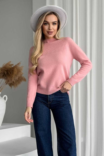 Свитер из натуральной 100% шерсти женский, розовый Silk KIss Wool Pattern, Размер: S, изображение 3 Свитер из натуральной 100% шерсти женский, розовый Silk KIss Wool Pattern, Размер: S, изображение 3