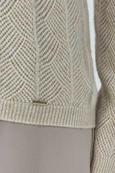 Свитер из натуральной 100% шерсти женский, бежевый Silk KIss Wool Crace, Цвет: Бежевый, Размер: L, изображение 11 Свитер из натуральной 100% шерсти женский, бежевый Silk KIss Wool Crace, Цвет: Бежевый, Размер: L, изображение 11