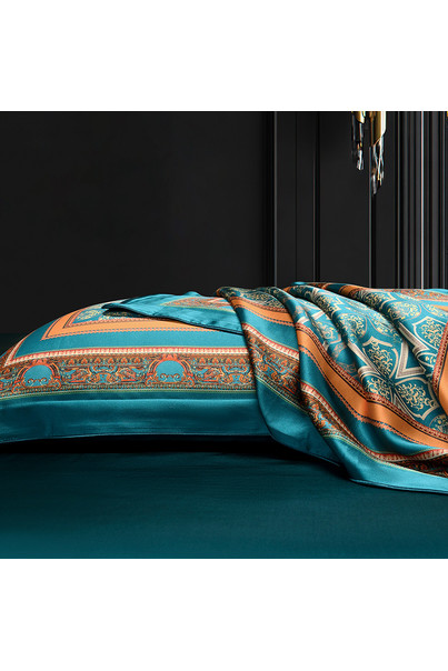 Set of silk bed linen, with patterns. 1001 nights. Natural 100% silk[100-shelkovaya-naturalnaya-rozovaya-sorochka-samarkand-silk-kiss-samarkand-xs-32-34-1613.jpg]