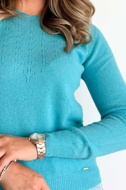 Светр з натуральної 100% вовни жіночий, блакитний вовняний Silk KIss, Розмір: S[100-shelkovaya-naturalnaya-rozovaya-sorochka-samarkand-silk-kiss-samarkand-xs-32-34-1613.jpg]