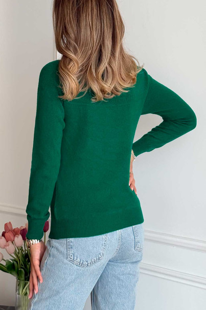 Светр з натуральної 100% вовни жіночий, вовняний зелений Silk KIss, Розмір: S[100-shelkovaya-naturalnaya-rozovaya-sorochka-samarkand-silk-kiss-samarkand-xs-32-34-1613.jpg]