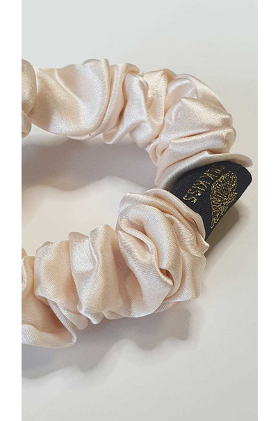 Silk hair band made of 100% natural silk, thin. Champagne color[100-shelkovaya-naturalnaya-rozovaya-sorochka-samarkand-silk-kiss-samarkand-xs-32-34-1613.jpg]