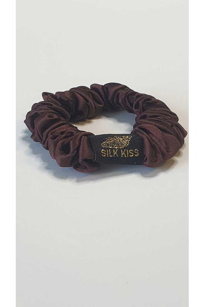 Silk hair band made of natural 100% silk, thin. Color chocolate[100-shelkovaya-naturalnaya-rozovaya-sorochka-samarkand-silk-kiss-samarkand-xs-32-34-1613.jpg]