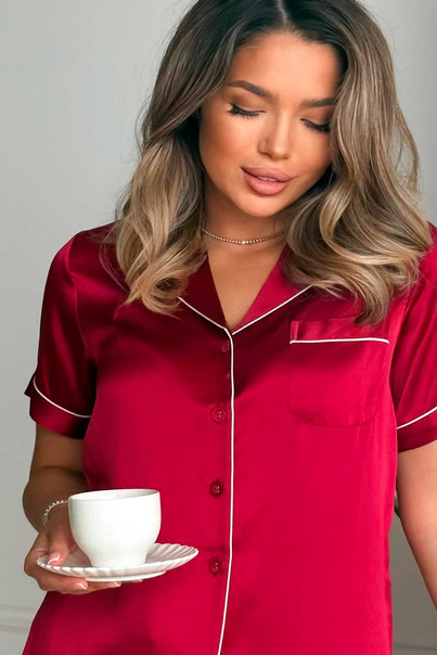 Жіноча піжама з натурального шовку Мілан червона, шовкова Silk Kiss, Розмір: M[100-shelkovaya-naturalnaya-rozovaya-sorochka-samarkand-silk-kiss-samarkand-xs-32-34-1613.jpg]