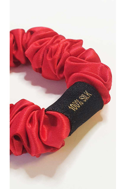 Гумка для волосся з натурального 100% шовку, червона тонка шовкова[100-shelkovaya-naturalnaya-rozovaya-sorochka-samarkand-silk-kiss-samarkand-xs-32-34-1613.jpg]