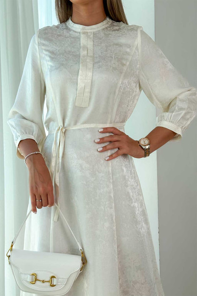 Шовкова біла сукня з натурального шовку, з довгим рукавом, три чверті. Silk Kiss, Розмір: M[100-shelkovaya-naturalnaya-rozovaya-sorochka-samarkand-silk-kiss-samarkand-xs-32-34-1613.jpg]