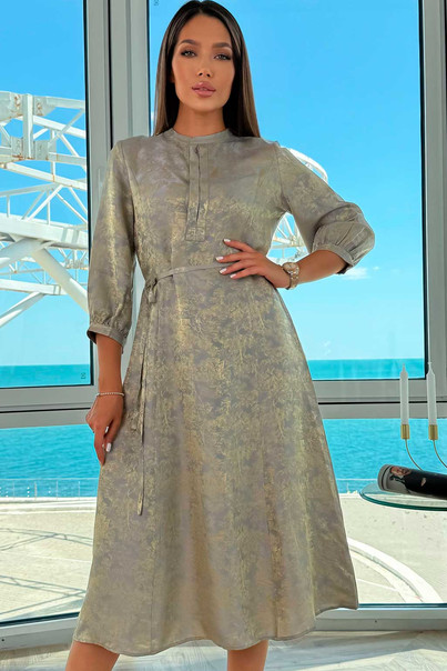 Шовкова сіра сукня з натурального шовку, з довгим рукавом, три чверті. Silk Kiss, Розмір: L[100-shelkovaya-naturalnaya-rozovaya-sorochka-samarkand-silk-kiss-samarkand-xs-32-34-1613.jpg]