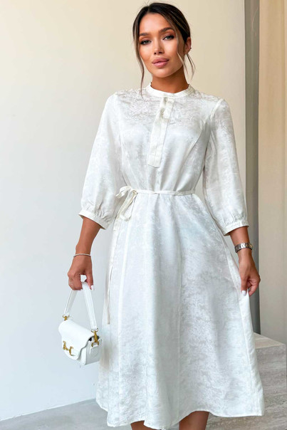 Шовкова біла сукня з натурального шовку, з довгим рукавом, три чверті. Silk Kiss, Розмір: M[100-shelkovaya-naturalnaya-rozovaya-sorochka-samarkand-silk-kiss-samarkand-xs-32-34-1613.jpg]