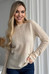 Women's sweater made of natural 100% wool, beige Silk KIss Wool Crace, Color: Beige, Size: S[100-shelkovaya-naturalnaya-rozovaya-sorochka-samarkand-silk-kiss-samarkand-xs-32-34-1613.jpg]