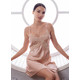 Silk women's nightgown and dressing gown. Sevilla set. TM "Silk Kiss". Natural 100% silk. Beige, Size: S[100-shelkovaya-naturalnaya-rozovaya-sorochka-samarkand-silk-kiss-samarkand-xs-32-34-1613.jpg]