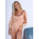 Шовкова жіноча піжама "Женева". TM "Silk Kiss". Натуральний 100% шовк. Пшенично-персиковий, Розмір: XL[100-shelkovaya-naturalnaya-rozovaya-sorochka-samarkand-silk-kiss-samarkand-xs-32-34-1613.jpg]