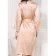 Silk women's nightgown and dressing gown. Sevilla set. TM "Silk Kiss". Natural 100% silk. Beige, Size: S[100-shelkovaya-naturalnaya-rozovaya-sorochka-samarkand-silk-kiss-samarkand-xs-32-34-1613.jpg]
