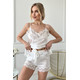 Шовковий топ та шорти. Домашній комплект "Ніца" білий. TM "Silk Kiss". Натуральний 100% шовк, Розмір: L[100-shelkovaya-naturalnaya-rozovaya-sorochka-samarkand-silk-kiss-samarkand-xs-32-34-1613.jpg]