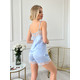 Шелковый топ и шорты. Комплект пижама "Генуя" голубой. TM"Silk Kiss". Натуральный 100% шелк, Размер: XL, изображение 4 Шелковый топ и шорты. Комплект пижама "Генуя" голубой. TM"Silk Kiss". Натуральный 100% шелк, Размер: XL, изображение 4