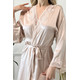 Silk women's combination and bathrobe "Florina", beige. TM "Silk Kiss". Natural 100% silk, Size: M[100-shelkovaya-naturalnaya-rozovaya-sorochka-samarkand-silk-kiss-samarkand-xs-32-34-1613.jpg]