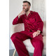 Silk men's pajamas "London", red. TM "Silk Kiss" 100% natural silk, Size: S[100-shelkovaya-naturalnaya-rozovaya-sorochka-samarkand-silk-kiss-samarkand-xs-32-34-1613.jpg]