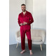 Silk men's pajamas "London", red. TM "Silk Kiss" 100% natural silk, Size: S[100-shelkovaya-naturalnaya-rozovaya-sorochka-samarkand-silk-kiss-samarkand-xs-32-34-1613.jpg]
