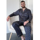 Pajamas made of natural silk "Dubai" for men, brown with a pattern TM "Silk Kiss". Natural 100% silk, Size: L[100-shelkovaya-naturalnaya-rozovaya-sorochka-samarkand-silk-kiss-samarkand-xs-32-34-1613.jpg]