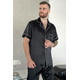 Silk men's pajamas "Seattle", black. TM "Silk Kiss" 100% natural silk, Size: L[100-shelkovaya-naturalnaya-rozovaya-sorochka-samarkand-silk-kiss-samarkand-xs-32-34-1613.jpg]