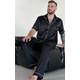 Silk men's pajamas "Seattle", black. TM "Silk Kiss" 100% natural silk, Size: L[100-shelkovaya-naturalnaya-rozovaya-sorochka-samarkand-silk-kiss-samarkand-xs-32-34-1613.jpg]