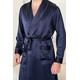 Халат из шелка натурального мужской "Мельбурн" темно-синий. Melbourne TM"Silk Kiss". Натуральный 100% шелк, Размер: XL, изображение 2