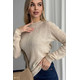 Свитер из натуральной 100% шерсти женский, бежевый Silk KIss Wool Crace, Цвет: Бежевый, Размер: L, изображение 2 Свитер из натуральной 100% шерсти женский, бежевый Silk KIss Wool Crace, Цвет: Бежевый, Размер: L, изображение 2