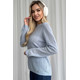 Свитер из натуральной 100% шерсти женский, голубой Silk KIss Wool Crace, Размер: M, изображение 5