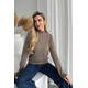 Свитер из натуральной 100% шерсти женский, коричневый шерстяной Silk KIss Wool Pattern, Размер: S, изображение 5 Свитер из натуральной 100% шерсти женский, коричневый шерстяной Silk KIss Wool Pattern, Размер: S, изображение 5